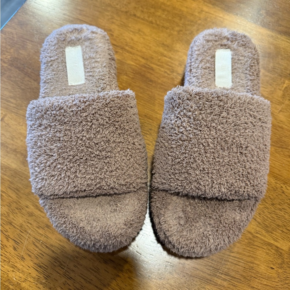 H&M Brown Fuzzy Slippers